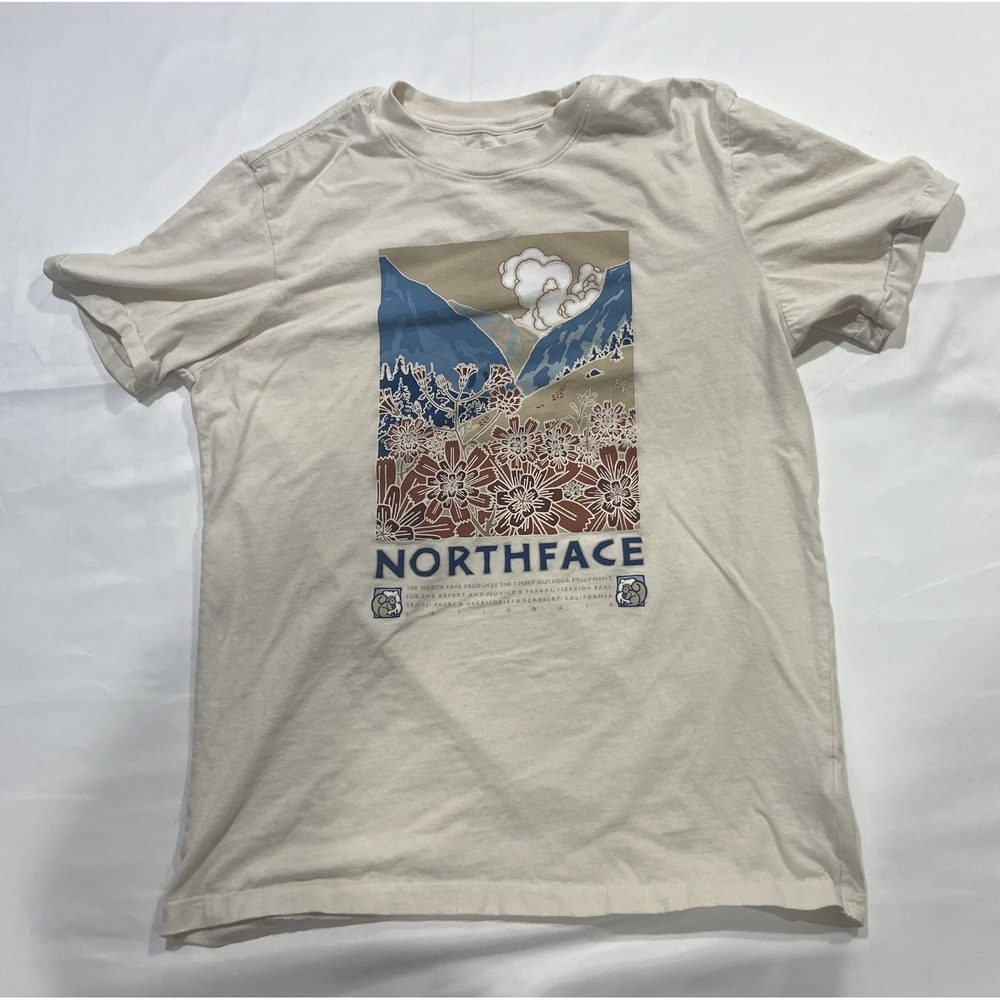 The North Face Steep Tech Shirt Mens Large Cream 100% Cotton